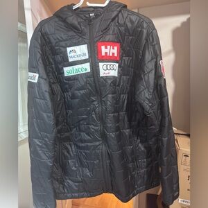 Helly Hansen Black Puffer Jacket with Logo Patches